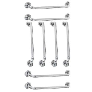 Imagem de Alça de Apoio Barra Inox 60cm Kit 8 Unidades Idoso Cadeirante Deficien