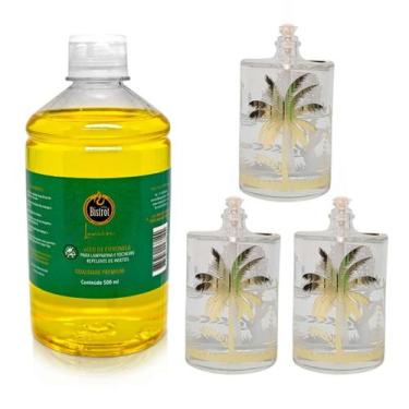 Imagem de Kit 3 Lamparina  Florestal + 500 ml Fluido Citronela Bistrot - Velas B