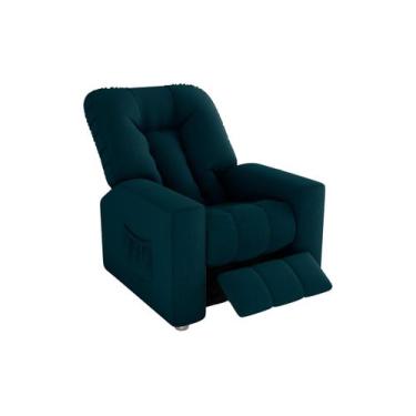Imagem de Poltrona Do Papai Paris Reclinável e Confortável - R.S. STORE, Azul-Pe