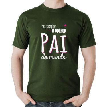 Imagem de Camiseta Algodão Eu tenho o melhor pai do mundo (rosa) - Foca na Moda,
