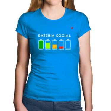 Imagem de Baby Look Algodão Bateria Social - Foca na Moda, Azul, GG