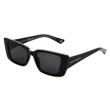 Imagem de French Connection Óculos de sol feminino Colette Cat Eye, preto, 52 mm, Preto, 52 mm