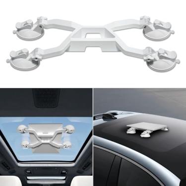 Imagem de CUUTHOO Mini suporte Starlink, suporte de mini ventosa Starlink ajustável, suporte de teto solar Starlink para carros e caravanas em superfícies de vidro curvas ou planas (branco)