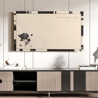 Imagem de WMLTZFUS Capas à prova de poeira para TV com impressão de paisagem, capa contra poeira para TV multiuso doméstica, capa protetora para tela para Smart TV LCD LED de 19-70 polegadas ||65 polegadas