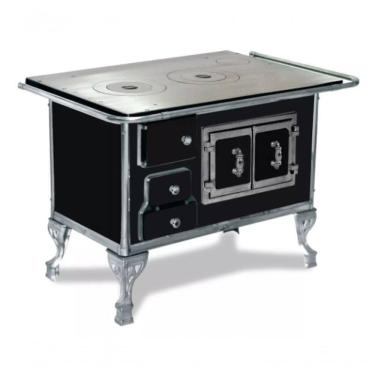 Imagem de Fogão A Lenha N2 Ferro Fundido Direito Preto Porta Dupla