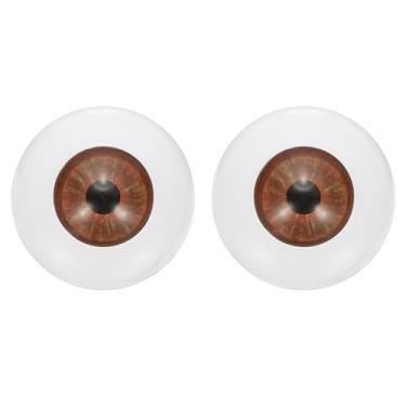 Imagem de PATIKIL Olhos de boneca de 24 mm, 2 peças de olhos acrílicos realistas de plástico para bonecas, máscaras, adereços de Halloween, artesanato, vermelho, marrom