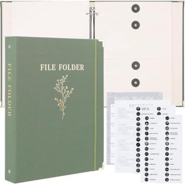 Imagem de Pasta organizadora de documentos, em caso de falta, fichários de armazenamento de acordeão de bolso, certidões de nascimento, planejamento imobiliário, fichários antiperda (verde)