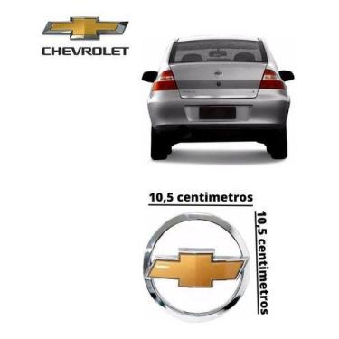 Imagem de Emblema Traseiro Cromado + Dourado Chevrolet Prisma 07/11 - genuina