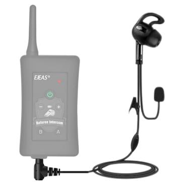 Imagem de GaiRen Fone de ouvido PTT árbitro com conector redondo de 3,5 mm, fone de ouvido com botão de apertar para falar para 4º oficial, fone de ouvido adequado para rádio intercomunicador de futebol V6 V4