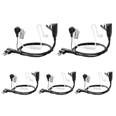 Imagem de Pacote com 5 fones de ouvido RDM2070D para Motorola CLS1110 CLS1410 fone de ouvido/fone de ouvido de tubo acústico com PTT e kit de vigilância de microfone para Walkie Talkie CP200 GP300 CP185 CP200D