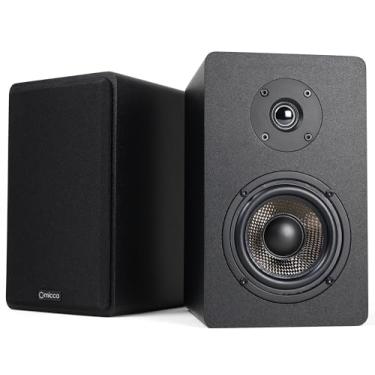 Imagem de Micca Alto-falantes MB42X Advanced Bookshelf para som surround de home theater, estéreo e monitor passivo de campo próximo, bidirecional (preto, par)