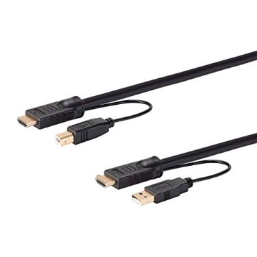 Imagem de Monoprice - Cabo combo HDMI USB 136645 – 3 m, 4 K @ 60 Hz, alto alcance dinâmico (HDR) para interruptores KVM – Série Switch Black