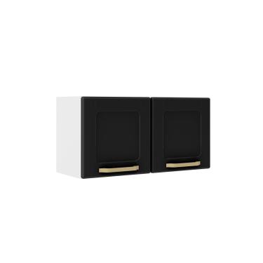 Imagem de Armário Aéreo De Aço 2 Portas Colors Bertolini - Branco/Preto