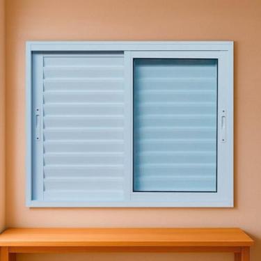 Imagem de Janela Veneziana 3 Folhas Vidro Temperado 6mm 1,50x1,20m Fábrica do Al