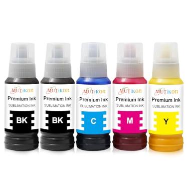 Imagem de 5 frascos de refil de tinta de sublimação 100 ml compatíveis com impressoras jato de tinta ET-2760 ET-2800 ET-2850 ET-4700 ET-7750 ET-2400 ET-2720 ET-2803 F170, para camisetas canecas etc. C, 1 M, 1