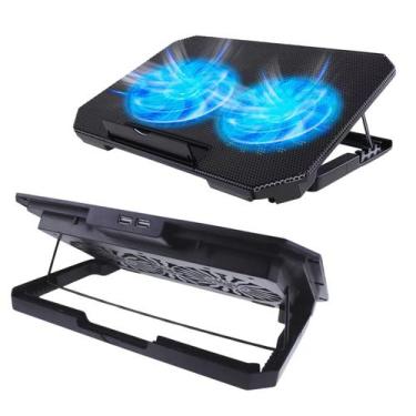 Imagem de Suporte para Notebook com Base Refrigerada  2 Coolers Silenciosos, LED