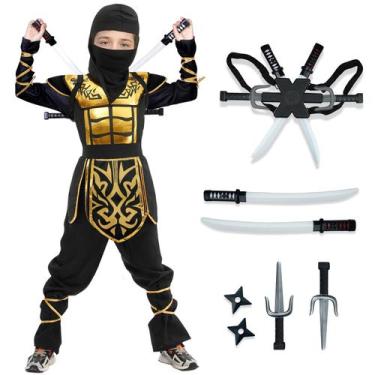 Imagem de Fantasia de Halloween digi Kids Ninja para meninos de 4 a 12 anos com 