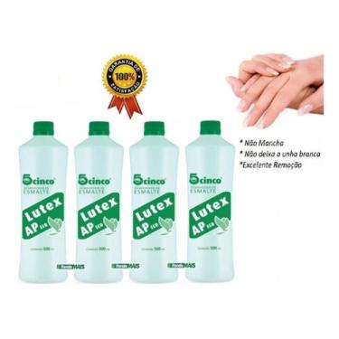Imagem de KIT c/ 04 LUTEX 500ml Acetona - Removedor de Esmalte a Base de Acetona
