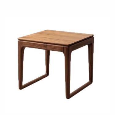Imagem de Mesa central moderna simples nogueira preta madeira maciça mesa de centro sala de estar sofá mesa lateral quadrada janela baía pequena mesa de chá mesa de quarto
