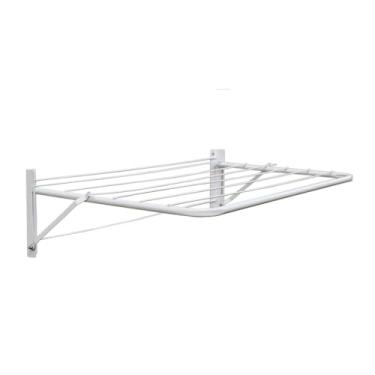 Imagem de Varal Retratil, Varal Retratil de Parede, 83 Cm, Dobrável， O Aço Inoxidável é Durável(Branco)