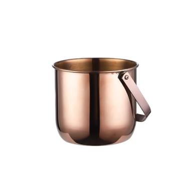 Imagem de Baldes de gelo em aço inoxidável com alça térmica e suportes para banheira de bebida (ouro rosa)