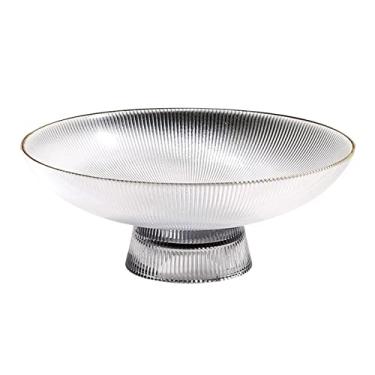 Imagem de URGDWEKJY Tigela de frutas, bancada, cesta de frutas, prato de frutas multifuncional, bacia de doces de pés altos, tigela de salada tra de lanche de grande capacidade (pequena)