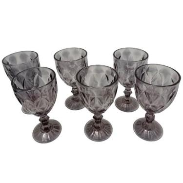 Imagem de Conjunto de Taças Cristal Ecológico Diamante 340ml Com 6 Peças Grafite