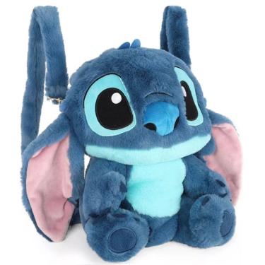 Imagem de Mochila Pelucia STITCH 32CM STITCH Disney Passeio Azul Desenho do Tecido Lisa