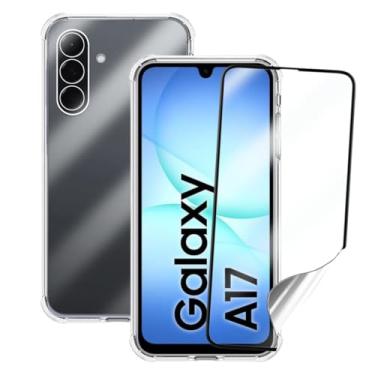 Imagem de Kit Capa Capinha Anti-Impacto Premium Transparente + Película de Cerâmica 9D ou Privacidade 9D para Samsung Galaxy A17 - (Capa + Película Cerâmica 9D)