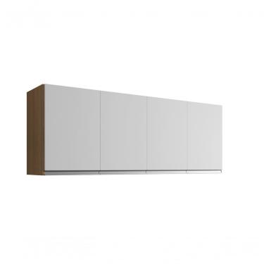 Imagem de Armário Aéreo Cozinha Cinza 150cm 4 Portas - Am/bc - Ajl Móveis