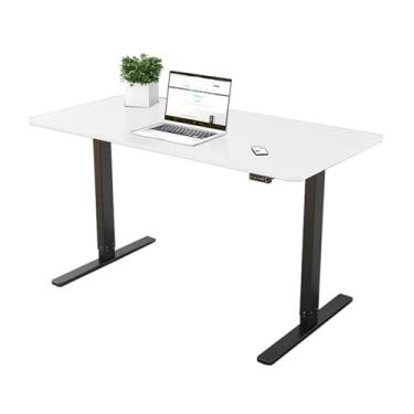 Imagem de Mesa de pé ajustável, mesa de trabalho elétrica para computador, computador, mesa de trabalho, 140/120/160 cm, estação de trabalho de computador para escrita robusta, 3