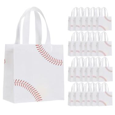 Imagem de SMAROICE 24 peças de sacos de presentes de beisebol, sacos de presente de beisebol, lancheiras, lembrancinhas de festa de beisebol, com alça, sacos de doces não tecidos, para decoração de festa de