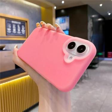 Imagem de HTVJFX Capa de silicone líquido fosco para iPhone 15 Pro com proteção para lente de câmera (para iPhone 15 Pro/rosa vermelha)