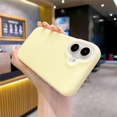 Imagem de HTVJFX Capa protetora de lente de câmera para iPhone 13 Jelly Liquid Silicone Matte (para iPhone 13/Amarelo)