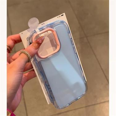 Imagem de HTVJFX Capa protetora de celular luxuosa Jelly Candy à prova de choque e macia (para iPhone 12 Pro/azul e rosa)