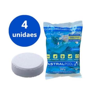 Imagem de Kit 4 Pastilhas Cloro Orgânico200g Astralpool Piscina - Sodramar
