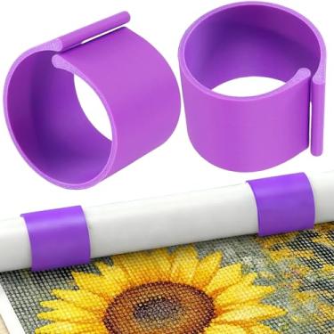 Imagem de Suporte de rolo de lona de pintura de diamante, pacote com 2, organizador de anel de lona antiderrapante mantém as telas planas e organizadas, armazenamento de anel de tela de arte de diamante