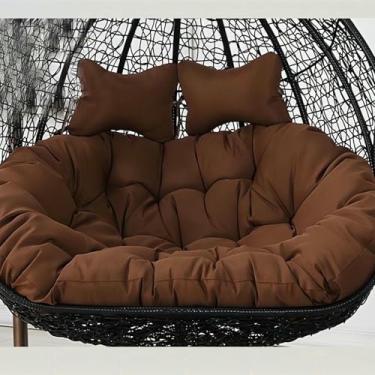 Imagem de Almofada para cadeira de balanço tipo rede, almofada dupla para cadeira suspensa em formato de ovo, luxuosa para varanda, quintal ou sacada, ideal para 2 pessoas. Inclui apenas a almofada.