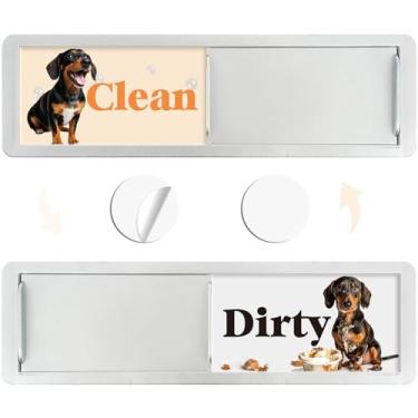 Imagem de Ímã de lava-louças Placa limpa e suja - cosmisun Dachshund Ímã limpo e sujo para lava-louças, salsicha, cachorro de estimação, aço inoxidável, máquina de lavar louça, indicador magnético flip para