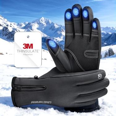 Imagem de Luvas de inverno masculinas e femininas feitas com 3M Thinsalute, -28,9 °C GEANI-TEX Luvas de esqui impermeáveis para clima frio, luvas térmicas de neve de 5 camadas, 10 luvas de snowboard com tela