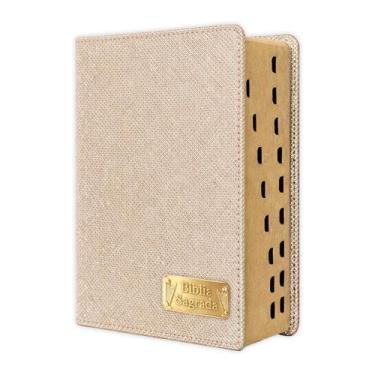 Imagem de Bíblia Sagrada Letra Hiper Gigante C/ Harpa - Gold Glitter Dourado - R