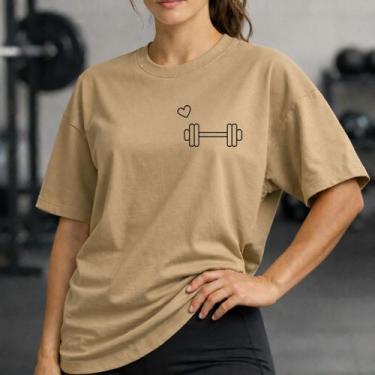 Imagem de Blusão Camisetão Oversized Feminino Academia Fitness Camiseta Larga Tr
