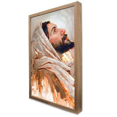 Imagem de Quadro Decorativo Jesus Cristo Luz Divina em Moldura Caixa - TaColado,