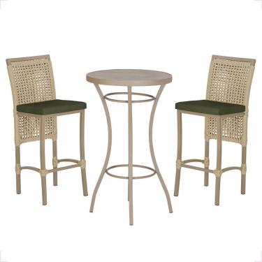 Imagem de Mesa Bistro E 2 Banquetas Roma Fendi Corda Náutica 13 Rami