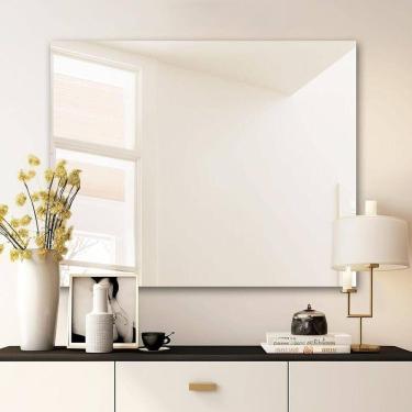 Imagem de Espelho Quadrado 80x80 Lapidado Borda Infinita Sala Banheiro Hall