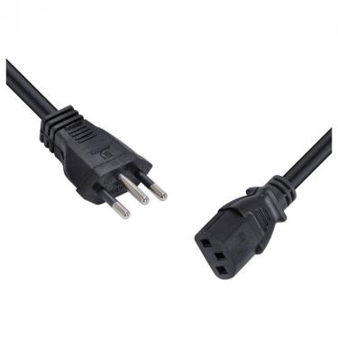 Imagem de Cabo de Força Tripolar para Fonte Cabo Fonte 3m 3x0 75 mm 250V 10A Kit 10 Unidades Pret...