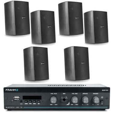 Imagem de COMP Kit Sonorização Ambiente Slim 1000 Bluetooth+ 6 Caixas PS 200 Pre