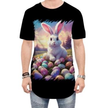 Imagem de Camiseta Longline Coelhinho da Páscoa com Ovos de Páscoa 3 - Kasubeck 