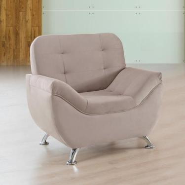 Imagem de Poltrona Imperium 1.07m em Veludo Soft - Sofisticato, avelã
