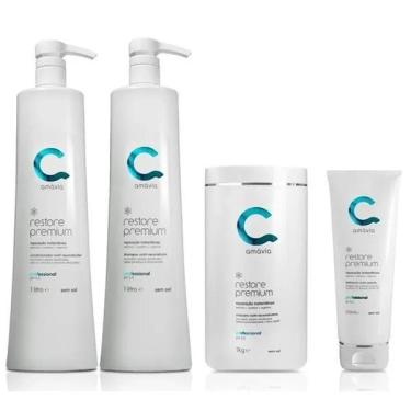 Imagem de Kit Restore Premium Shampoo Condicionador Máscara